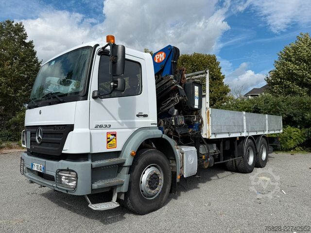 Camião de plataforma MERCEDES-BENZ Axor 2633 / 6x4 / Kran PM 15.5 LC / Funk Fern