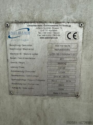Rubbervernietigingsmachine Adelmann Umwelt GmbH Nachzerkleinerer