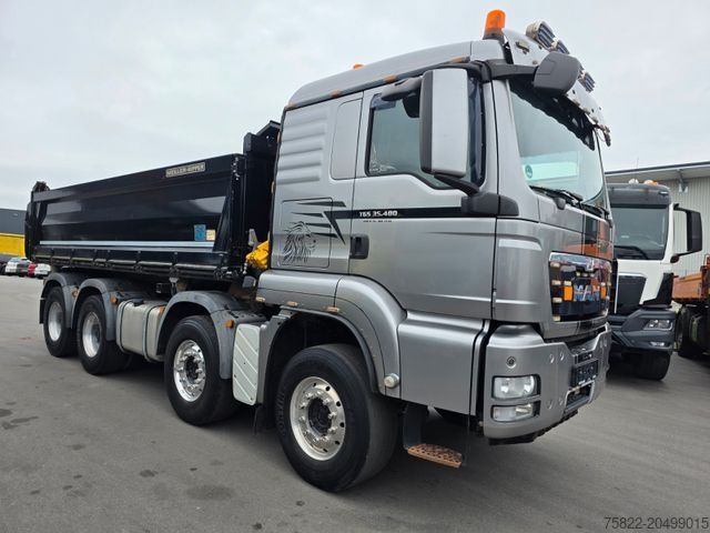 Three-sided tipper truck MAN TGS 35.480 / 8X4 / Meiller Bordmatik