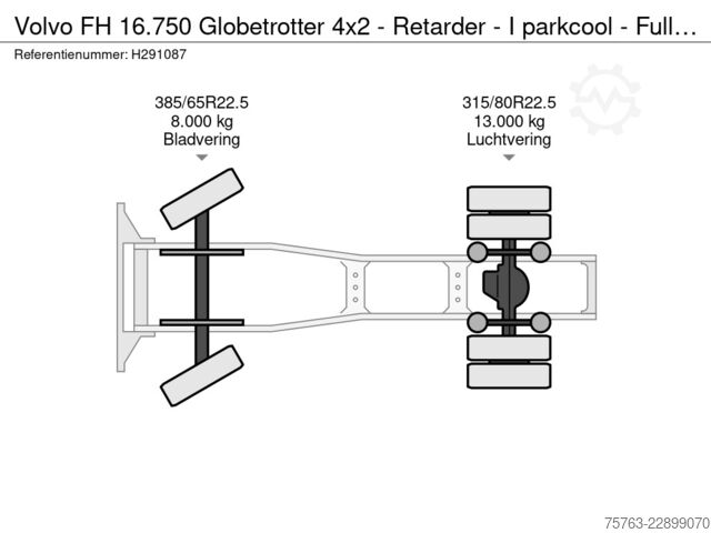 Standard-SZM Volvo FH 16.750 Globetrotter 4x2 - Retarder - I parkc...
