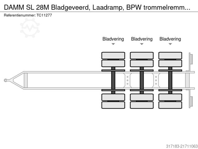 Cargador bajo DAMM SL 28M Bladgeveerd, Laadramp, BPW trommelremmen...