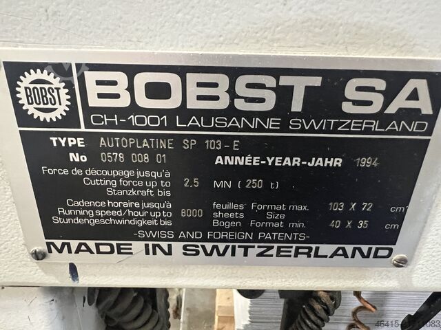 Troquelado Bobst SP 103 E Stripping