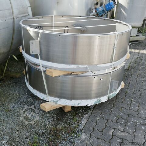 885 liter verwarmbaar/koelbaar drukvat gemaakt van V4A met magnetisch roerwerk en load cells  