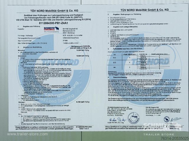Open semitrailer with tarp Schmitz Cargobull Curtainsider Standard Getränke