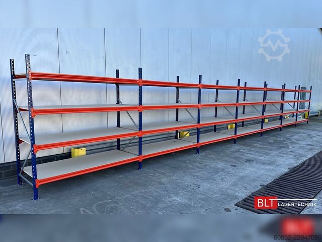 Rayonnage de stockage à grande portée ca. 13,35 lfm. Weitspannregale H: 200 cm T: 80 cm , 400 kg Fachlast , 4 Ebenen