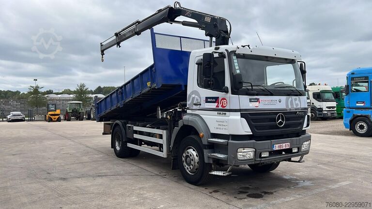 Kipper met kraan Mercedes-Benz Axor 1828 (BELGIAN TRUCK / HIAB 122 E / MANUAL ...