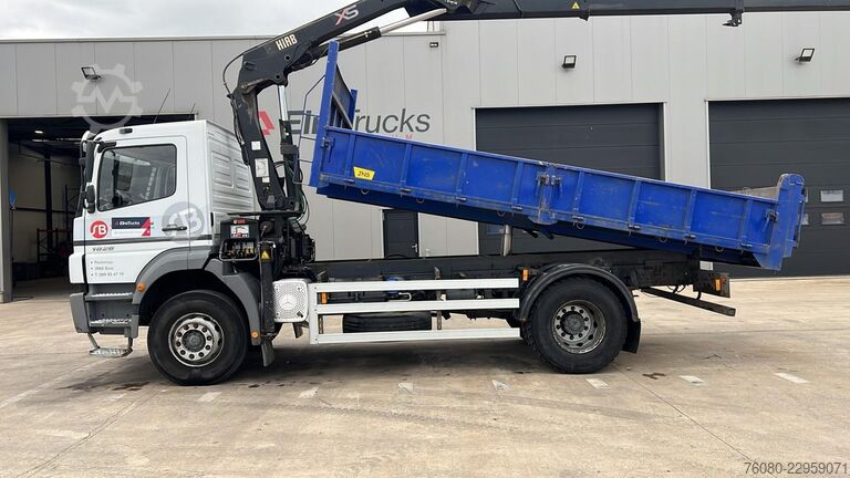 Kipper met kraan Mercedes-Benz Axor 1828 (BELGIAN TRUCK / HIAB 122 E / MANUAL ...