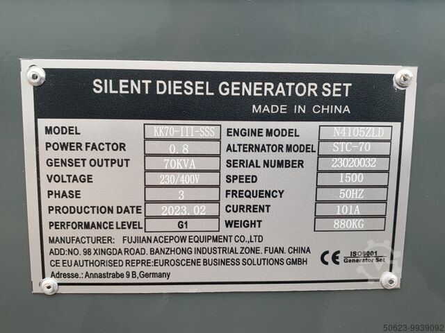 Stroomgenerator Kawakenki KK70-III-SSS