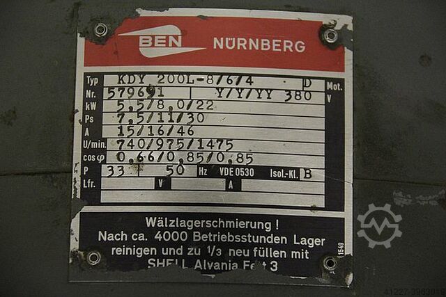 Electric motor 5.5/8/22 kW 740/975/1475 Rpm BEN KDY 200L-8/6/4