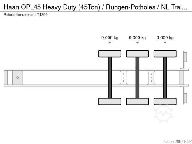 Haan OPL45 Heavy Duty (45Ton) / Rungen-Potholes / NL Trailer / 15X In Stock ! LT4399 Haan OPL45 Heavy Duty (45Ton) / Rungen-Potholes / NL...