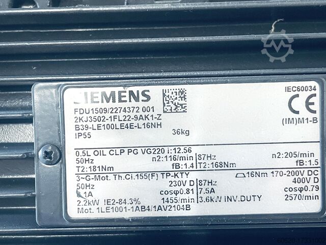 Silnik z przekładnią Siemens B39-LE100LE4E-L16NH