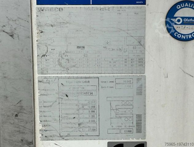 Hűtő félpótkocsi KÖGEL S24-4 THERMO KING SLXi 300 LIFT AXLE 1340x250x27