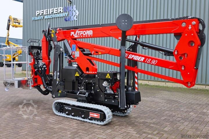 Przegubowa teleskopowa platforma robocza Platform Basket Spider 18.90 PRO CE Declaration, Valid inspection,