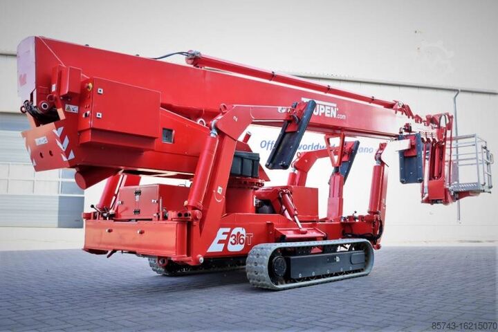 Scharnierende telescopische hoogwerker Teupen Leo 36t 230 V Electric Motor + Diesel, Rubber Trac