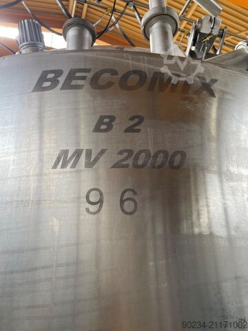 Becomix Type MV-2000 Edelstahl-Vakuum-Vormisch-Prozessbehälter, 2.000 Liter BECOMIX MV-2000