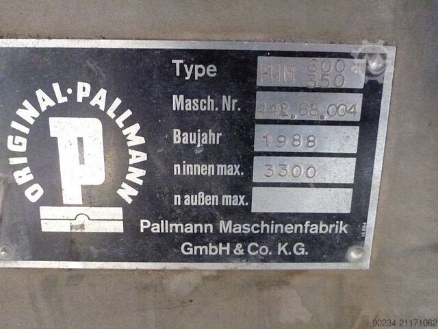75 kW Pallmann typ PHM 600-350 hammarmal i rostfritt stål PALLMANN PHM 600-350