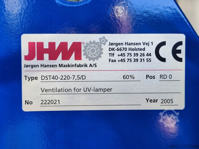 Centrifugaalventilator 7,5 kW JHM DST40-220-7,5/D