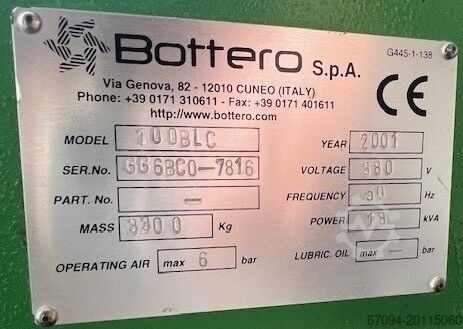 Glas-snijtafel Bottero 520LAMe 37 - 100BLC-J