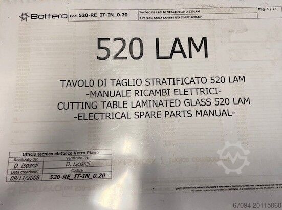 Glas-snijtafel Bottero 520LAMe 37 - 100BLC-J