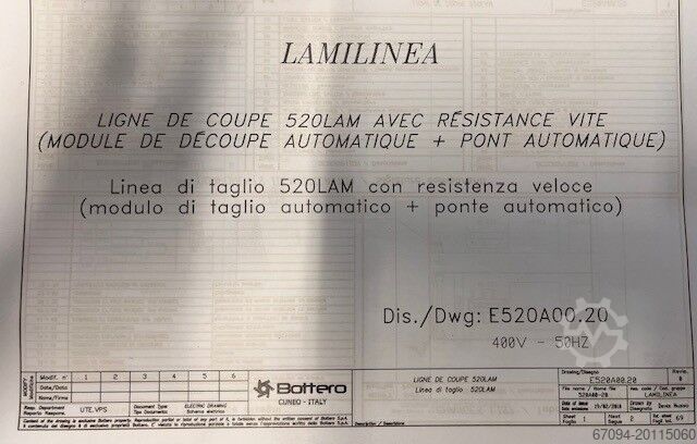 Glas-snijtafel Bottero 520LAMe 37