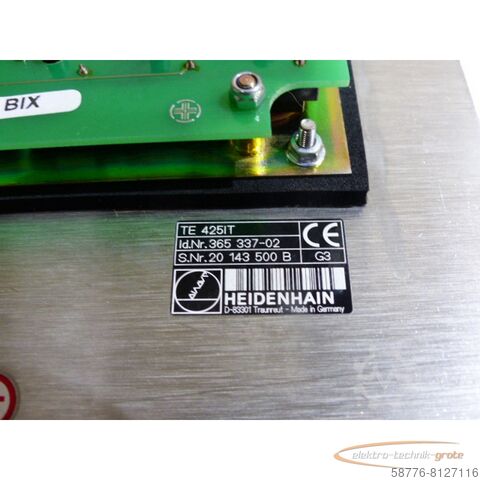 Heidenhain component Heidenhain TE 425IT Bedienfeld .: 365 337-02