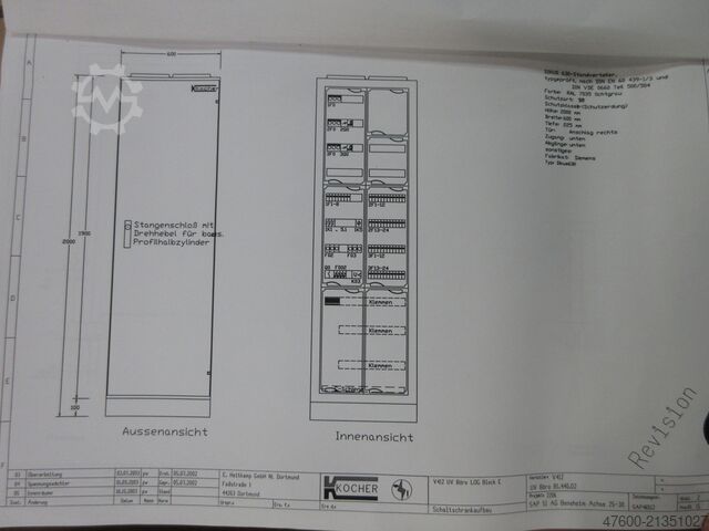 Armoire de commande, tableau de distribution, coffret de répartition électrique Siemens Hauptverteiler Unterverteiler Sikus 630 Energieverteiler 400V 100A