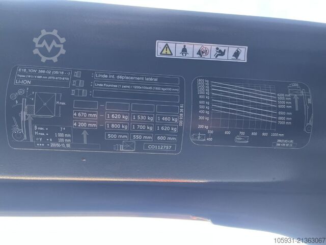 Električni viljuškar za 3 točka Linde E18-02