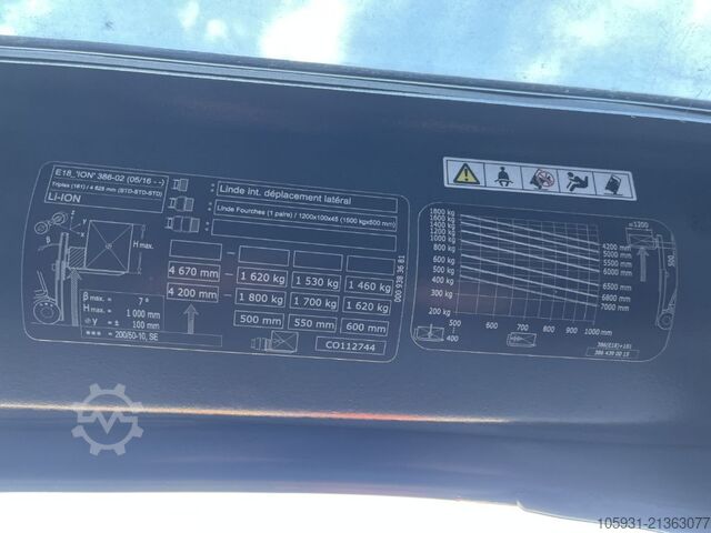 Električni viljuškar za 3 točka Linde E18-02