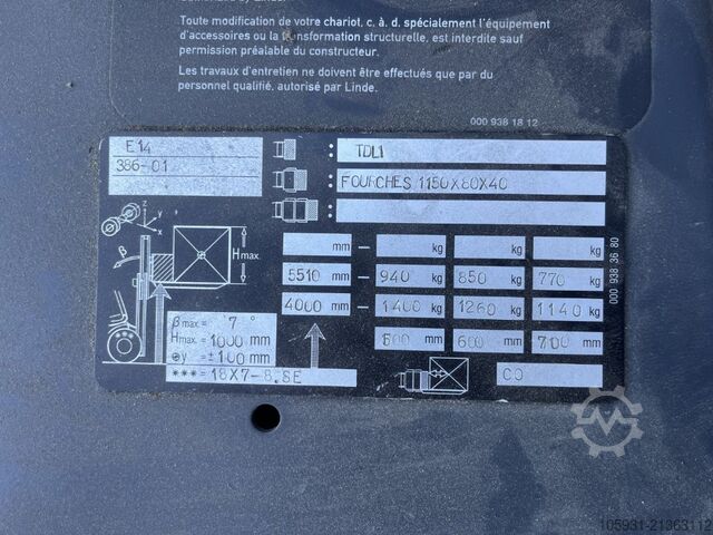 Elektrische vorkheftruck 3 wielen Linde E14-01