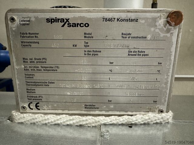 Zuivere stoomgeneratorstation Spirax Sarco