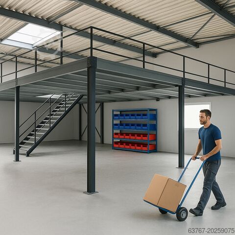 Platforma magazynowa | Platforma stalowa | Antresola ab 25m² und größer, Traglast: 500 kg/m² | 5,0 x 5,0 m | Lichte Höhe: 3,0m