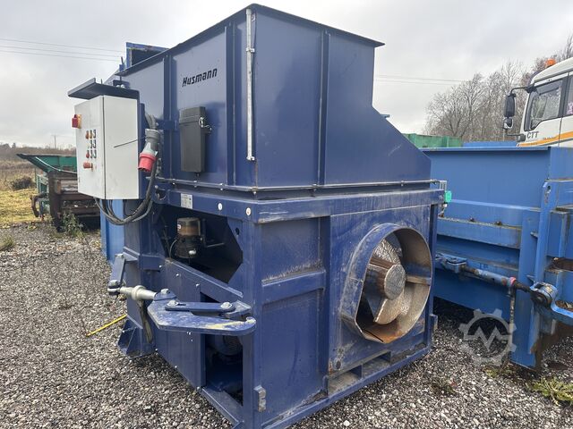 Prensa de rosca Husmann com contentor. Prensa de rosca para madeira, prensa de rosca para resíduos,  Husmann HSP-E-N-V