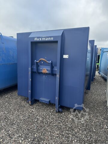 Prensa de rosca Husmann com contentor. Prensa de rosca para madeira, prensa de rosca para resíduos,  Husmann HSP-E-N-V