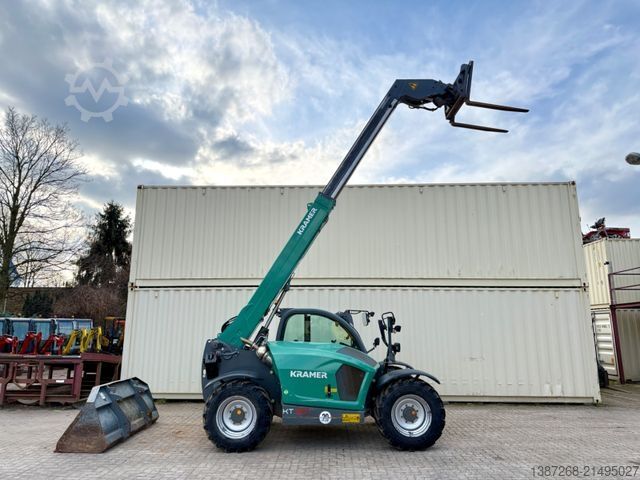 Teleskoparmstapler KRAMER KT357 / 1.767 H / 100 KW / Schaufel + Gabel
