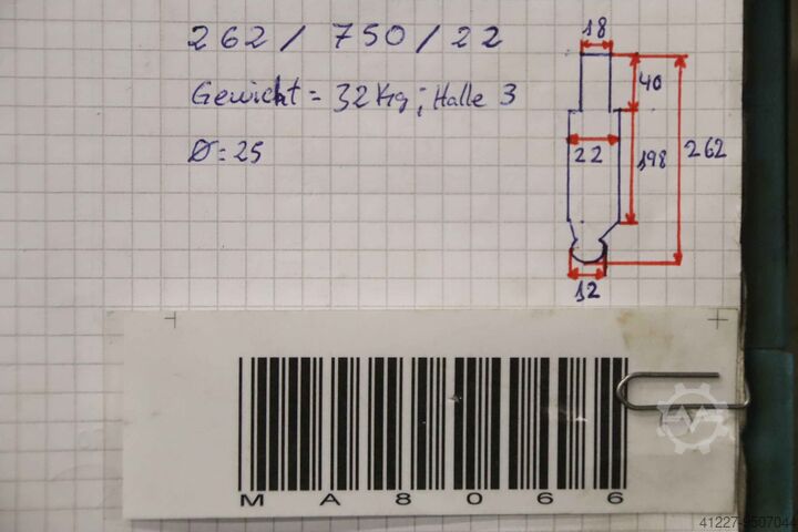 Kantpresse 750 mm unbekannt 262/22 mm Radius 12,5