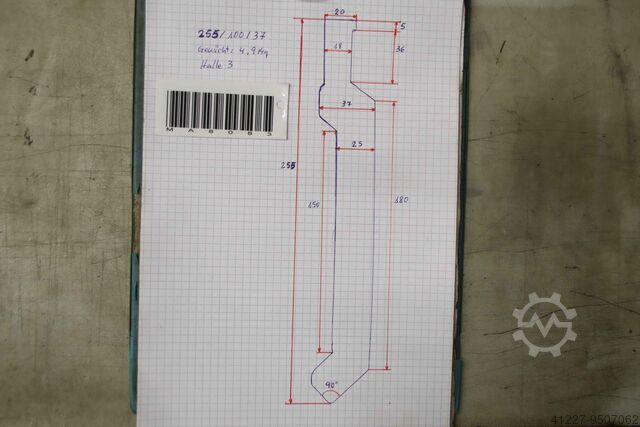 Kantpersgereedschap 100 mm unbekannt 255/37 mm 90°
