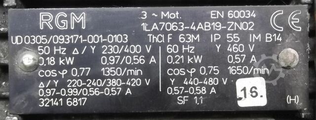 Getriebemotor 0,18 kW 45 U/min RGM SN3FL