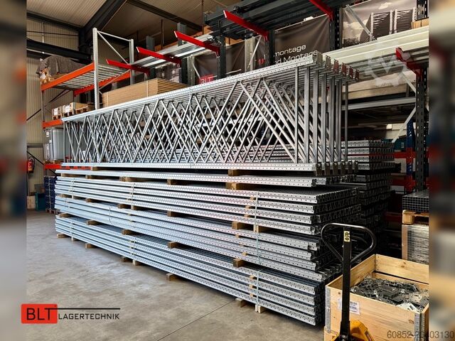 Zware plank ca. 14 lfm. Dexion P90 Palettenregale H:6,5m Fachlast: 2400kg Schwerlastregale