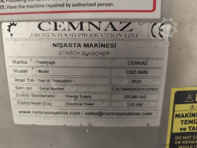 Linje til forarbejdning af frosne kartofler og fødevarer CEMNAZ MAKİNA 