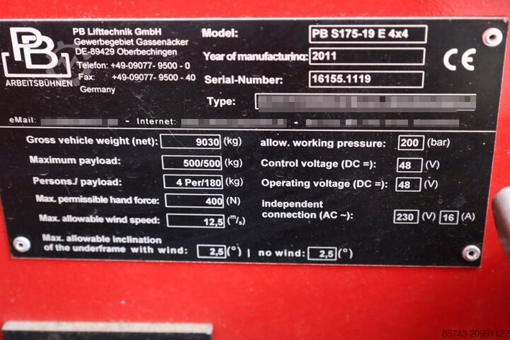 Schaarlift PB Lifttechnik S175-19E 4x4 Electric, 4x4 Drive, 18.1m Working He