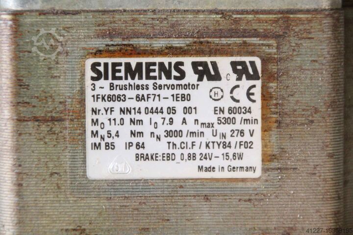Servomoteur Siemens 1FK6063-6AF71-1EB0
