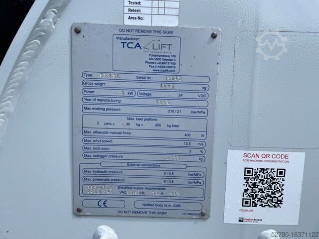 Plataforma telescópica Falcon Spider FS290