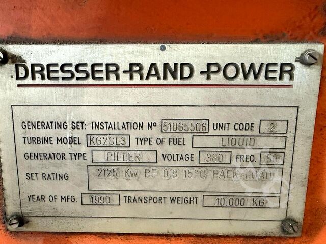 Generator Dresser Rand Power KGH2SL3 Piller Liquid