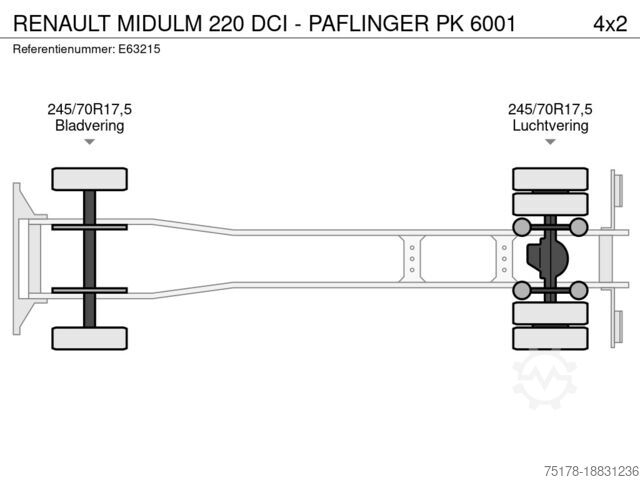Læsseplatform RENAULT MIDULM 220 DCI - PAFLINGER PK 6001