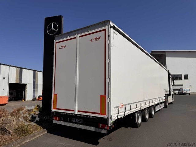 Nyitott ponyvás félpótkocsi FLIEGL SDS 350 Schiebeplane+Verdeck XL SAF 20.900Km