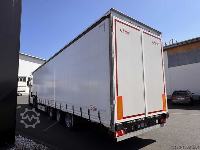 Nyitott ponyvás félpótkocsi FLIEGL SDS 350 Schiebeplane+Verdeck XL SAF 20.900Km