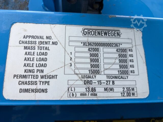 Presenninger, der kan skubbes Groenewegen DRO-15-27 B 3x BPW  ALUMINIUM ZIJBORDEN  LAADKL...