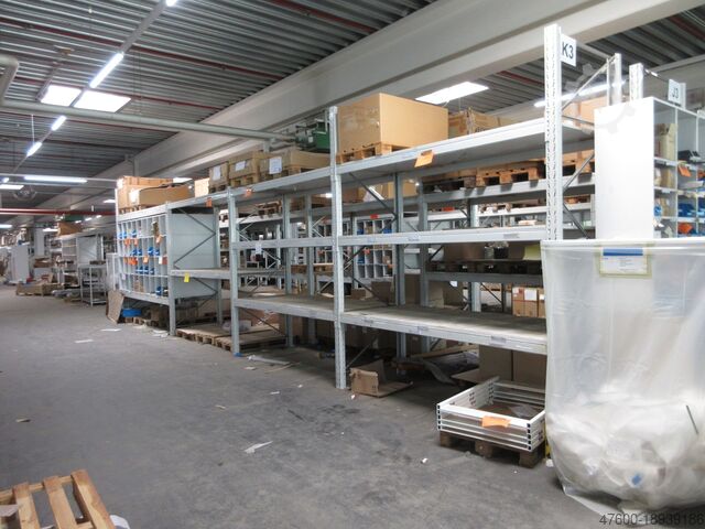 Lagerbyggnad med höglager 300lfm Palettenregal Regal Höhe 2,75m Schwerlastregal Tr 3000Kg mit Holzböden