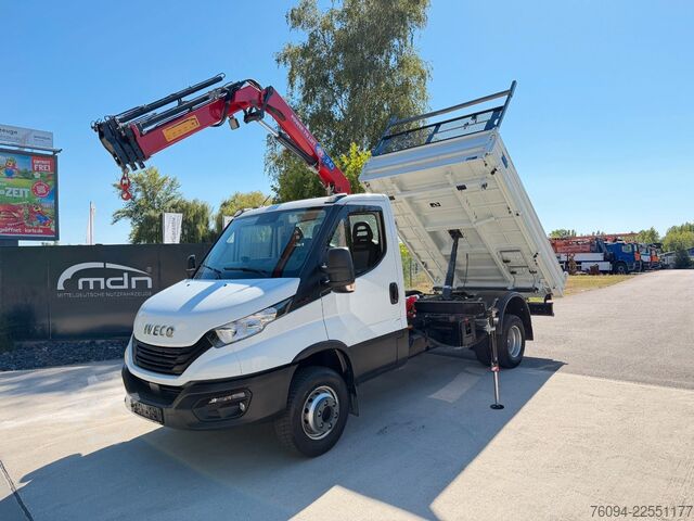 Truck-mounted crane van IVECO Daily 72-180 Meiller Kipper Kran 10m FUNK AHK
