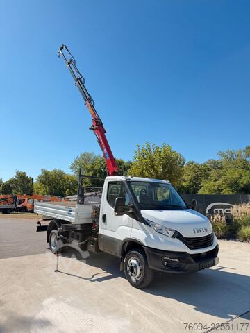 Truck-mounted crane van IVECO Daily 72-180 Meiller Kipper Kran 10m FUNK AHK